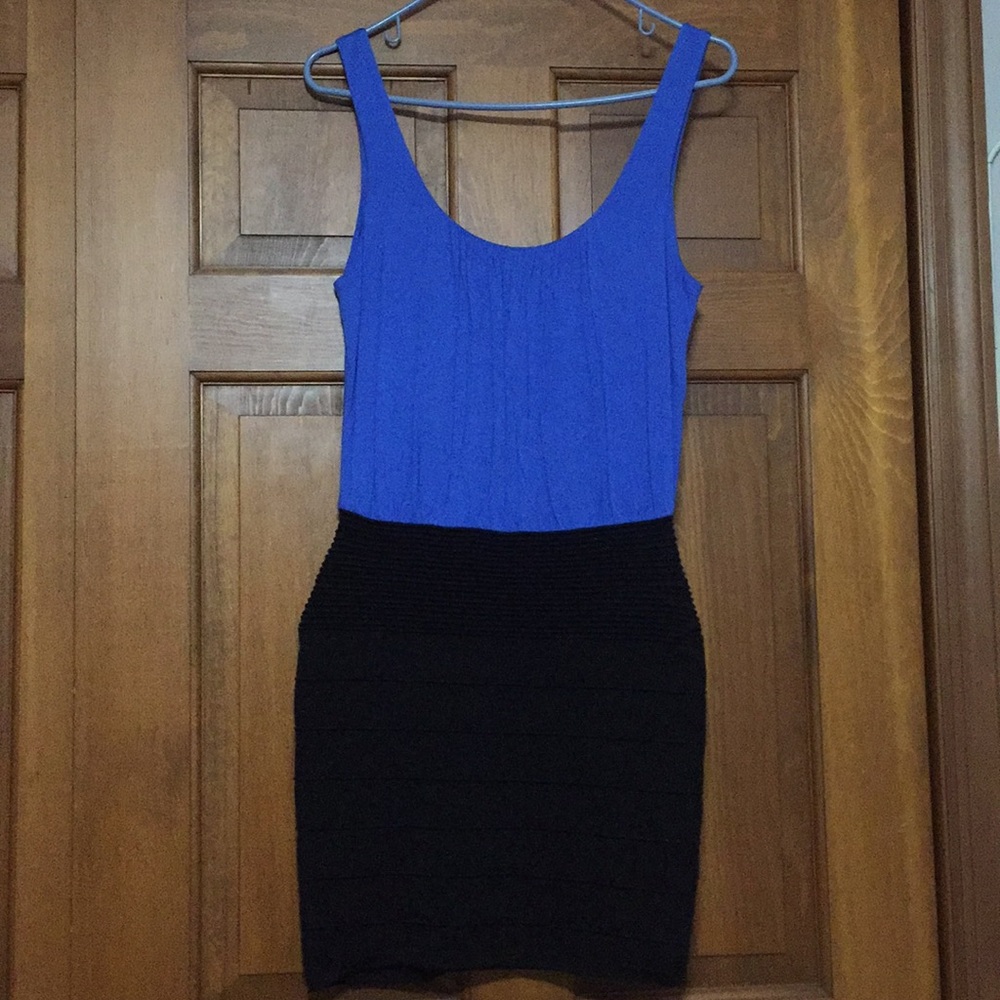 Black & Blue Mini Dress